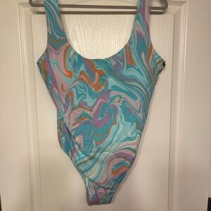 PINK Victoria's Secret Swirl One Piece - Blue, Purple, Orange